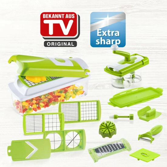 Geniu Kiwi; Brandneu Set Gemüseschneider Nicer Dicer Plu Zwiebelschneider A33887 (21Tlg) 4 Geniu Kiwi; Brandneu Set Gemüseschneider Nicer Dicer Plu Zwiebelschneider A33887 (21Tlg) – Bild 2