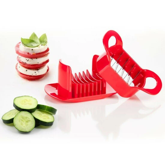 Geniu ???? Mozzarella-Schneider Tomaten- Obstschneider; Angebote ???? A26344 Schnelle Perfekte Ergebni Rot 7 Geniu ???? Mozzarella-Schneider Tomaten- Obstschneider; Angebote ???? A26344 Schnelle Perfekte Ergebni Rot – Bild 5