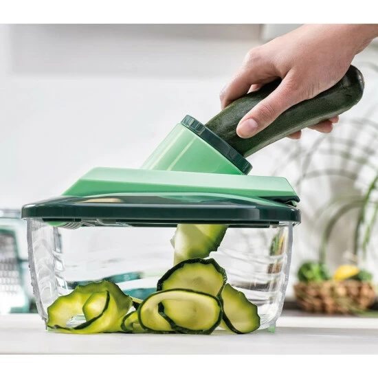 Geniu Allesschneider; Nicer Dicer Set Spiral-Einsatz Reiben A27059 Kombi (3 Teile) ???? ???? Chef Grün 6 Geniu Allesschneider; Nicer Dicer Set Spiral-Einsatz Reiben A27059 Kombi (3 Teile) ???? ???? Chef Grün – Bild 4