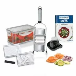Geniu Set Auffangbehälter Schneidguthalter Nicer Dicer Multihobel Hobel A34224 550Ml; 9-Tlg 3 Einsätzen, Großhandel Verstellbarer Speed V