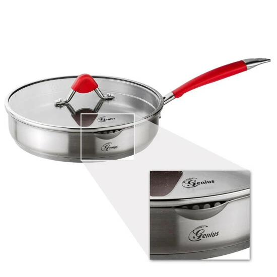 Geniu Universalpfanne Bratpfanne A24421 Steelfit Pro 500 Silber; Ø 24 Cm Deckel 4 Geniu Universalpfanne Bratpfanne A24421 Steelfit Pro 500 Silber; Ø 24 Cm Deckel – Bild 2