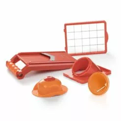 | Orange-Rot Geniu ???? Set | Nicer Dicer Chef 5-Tlg. Premium
