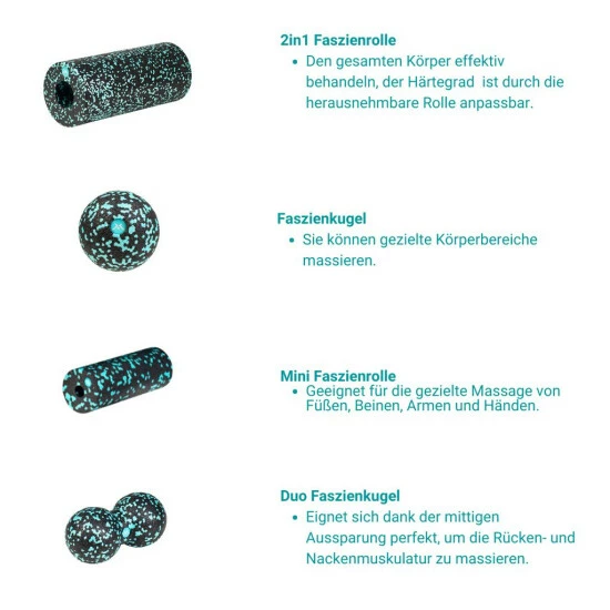 Geniu Faszienrolle Triggerpunkte, Beine, Füße, Plantarfasziiti Nacken Rücken, Fußroller Massageroller (5Tlg.) Tiefenmassage 6 Geniu Faszienrolle Triggerpunkte, Beine, Füße, Plantarfasziiti Nacken Rücken, Fußroller Massageroller (5Tlg.) Tiefenmassage – Bild 5