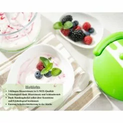 Geniu Sieb Salatschleuder Nicer Dicer Twist Gemüseschneider A29190 1000Ml; 8-Tlg Manuell Seilzug, Grün -Genius Verkäufe unnamed file 209