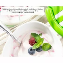 Geniu Sieb Salatschleuder Nicer Dicer Twist Gemüseschneider A29190 1000Ml; 8-Tlg Manuell Seilzug, Grün -Genius Verkäufe unnamed file 210