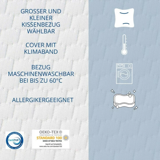 Geniu Nackenstützkissen Schlafkissen Gelschaum Schaumkissen Eazzzy Höhe 15Cm 40X80 Cm 3-In-1 Kühlender 8 Geniu Nackenstützkissen Schlafkissen Gelschaum Schaumkissen Eazzzy Höhe 15Cm 40X80 Cm 3-In-1 Kühlender – Bild 6