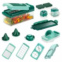 Geniu Allesschneider Gemüseschneider Nicer Dicer Küchengerät Fusion ✨ Smart A33811 (16Tlg) Spiralschneider Grün;