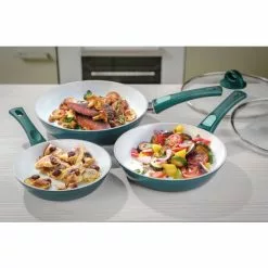 Geniu Fusion ❤️ A24055 Cerafit Ø 24 Cm Ø 28 Cm Ø 20 Cm (7 Teile) Antihaft-Beschichtung; Smaragdgrün -Genius Verkäufe unnamed file 256