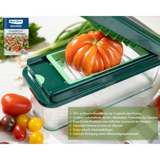 Geniu ❤️ Gemüseschneider Nicer Dicer Rezeptheft; A34286 6 Einsätzen 15Tlg Exclusive 4 Geniu ❤️ Gemüseschneider Nicer Dicer Rezeptheft; A34286 6 Einsätzen 15Tlg Exclusive – Bild 2