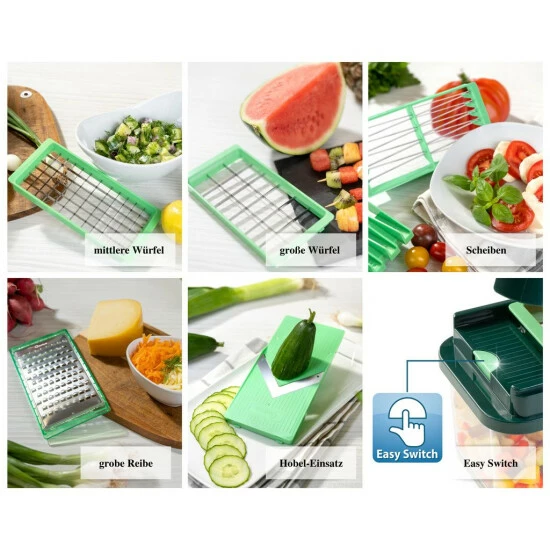 Geniu ❤️ Gemüseschneider Nicer Dicer Rezeptheft; A34286 6 Einsätzen 15Tlg Exclusive 5 Geniu ❤️ Gemüseschneider Nicer Dicer Rezeptheft; A34286 6 Einsätzen 15Tlg Exclusive – Bild 3