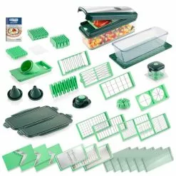 Geniu Set Gemüseschneider Reibe Tomatenschneider Nicer Dicer Hobel Würfelschneider 8 Einsätzen 32-Tlg Exclusive