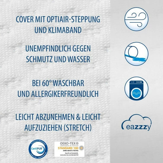 Geniu ???? Matratze Boxspringbett Topper Matratzentopper Eazzzy ???? A19246 Gelschaum; Kaltschaum 160X200 Cm Orthopädischer 8 Geniu ???? Matratze Boxspringbett Topper Matratzentopper Eazzzy ???? A19246 Gelschaum; Kaltschaum 160X200 Cm Orthopädischer – Bild 6