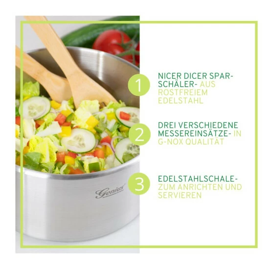 ???? | Geniu Deluxe-Set Gemüseschneider Nicer Dicer 13-Tlg. Auslauf Family 5 ???? | Geniu Deluxe-Set Gemüseschneider Nicer Dicer 13-Tlg. Auslauf Family – Bild 3