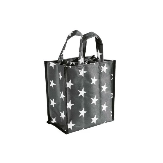✨ Geniu Coupon Flaschentasche Sternen ???? 6 Fächern 26X27,5X17Cm Weißen Grau 3 ✨ Geniu Coupon Flaschentasche Sternen ???? 6 Fächern 26X27,5X17Cm Weißen Grau