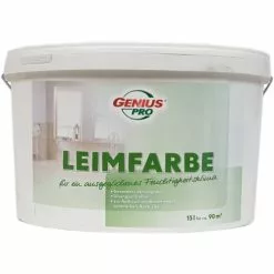 Genius Pro Wandfarbe Leimfarbe 15 Liter ✔️ Weiß Matt