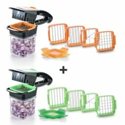 ???? Geniu Gemüseschneider Nicer Dicer Zwiebelschneider Obstschneider A81126 14 Teile Quick Handformat;